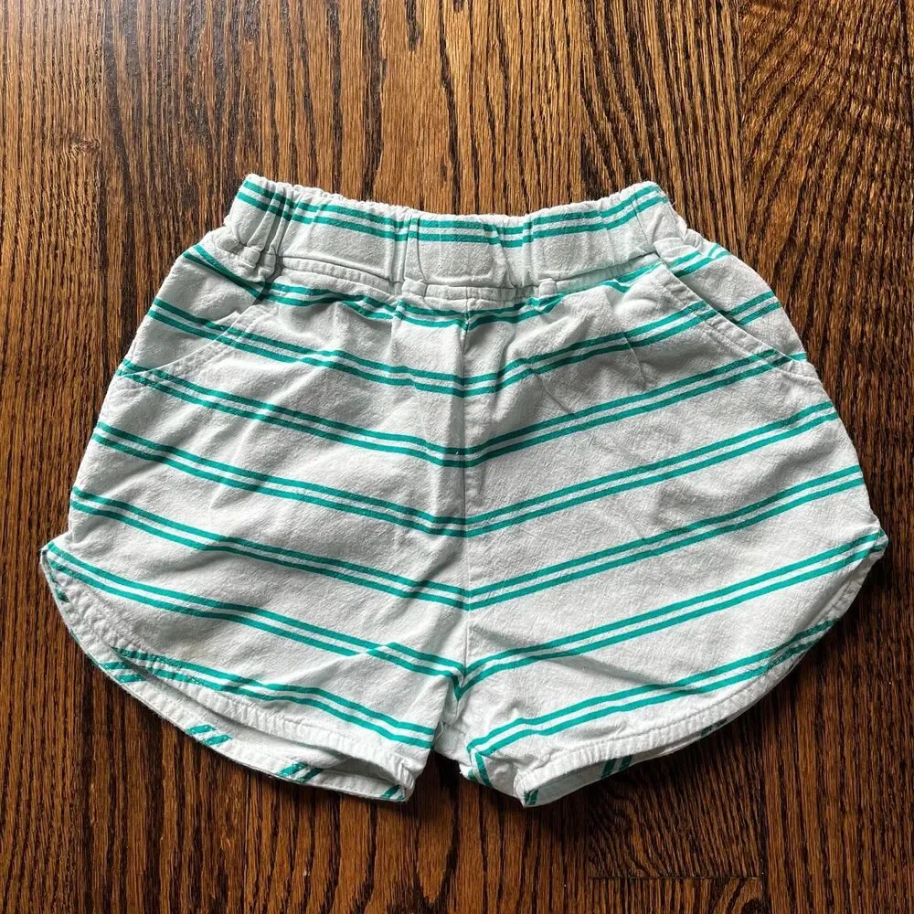 Kids Striped Two-Piece Matching Set in Light Gray and Teal